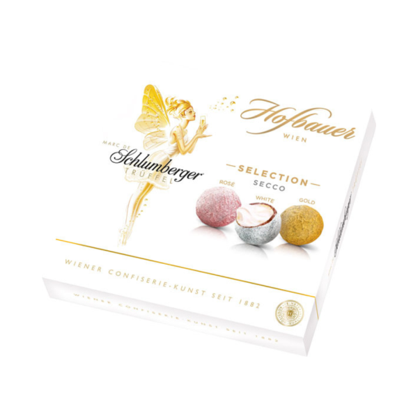 Hofbauer Marc de Schlumberger Trüffel-Pralinen, 3 Sorten, Bonbonniere, 130g